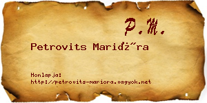 Petrovits Marióra névjegykártya